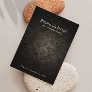 Vintage Dark Damask Jewelry Earring Display Visitekaartjes