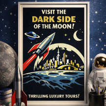 Vintage Dark Side of Moon Poster Art Deco Reizen