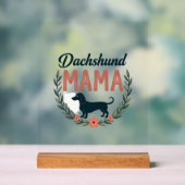 Vintage Daschund Mama Bloemige Hond Liefhebber Vec Acryl Bord (Neutraal)