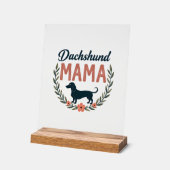 Vintage Daschund Mama Bloemige Hond Liefhebber Vec Acryl Bord (Hoek)