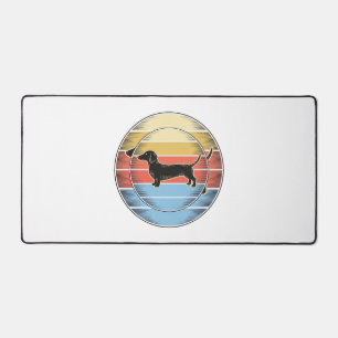Vintage Daschund Retro Zonsondergang Hond Shirt On Bureaumat
