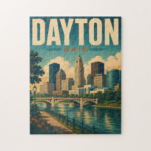 Vintage Dayton Ohio Silhouet Legpuzzel