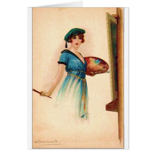 Vintage - De dame is kunstenaar, (Voorkant)