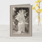 Vintage De eerste liefdesgriep Kaart (Gele Bloem)