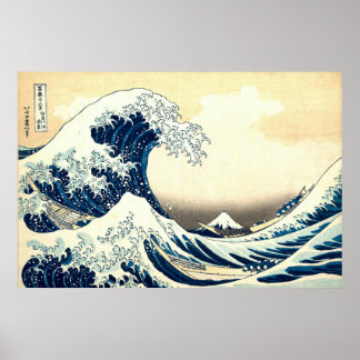 Vintage De Grote Golf van Kanagawa Poster