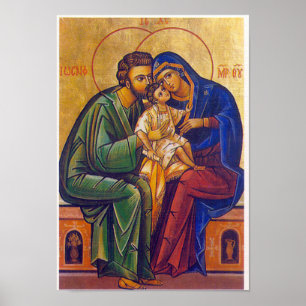vintage de heilige familie, Jezus christ, Josef, M Poster