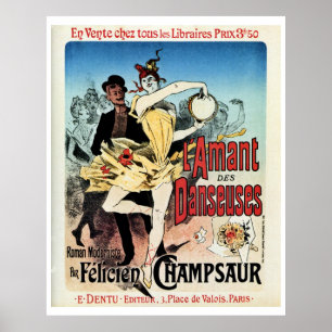Vintage De minnaar van het boek Ballerinas en Poster
