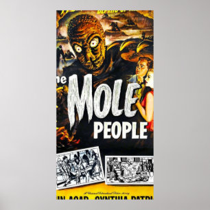 Vintage de Mole People Horror Movie Poster