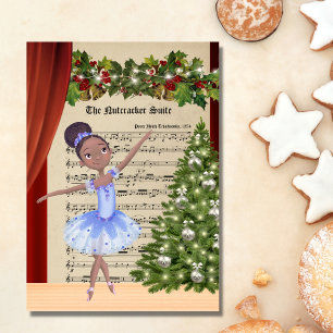 Vintage De Notenkraker Bladmuziek Ballerina Dans Feestdagen Kaart