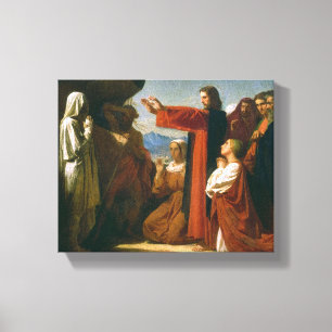 Vintage De opkomst van Lazarus Canvas Afdruk
