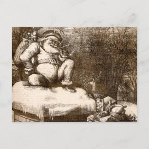 Vintage de Wekelijkse 1865 Kerstman van Thomas Feestdagenkaart