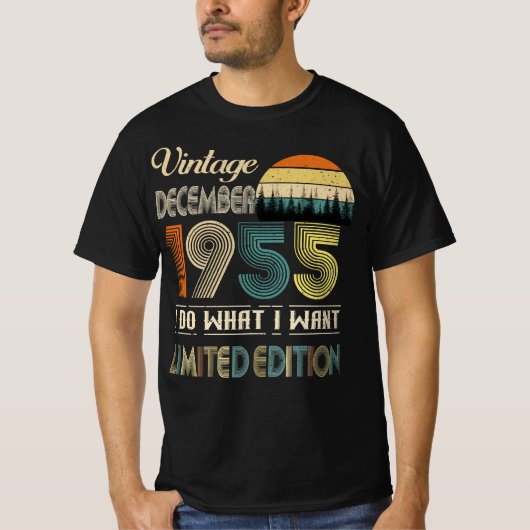 Vintage Décembre 1955 T-Shirt style rétro Annivers (Devant)