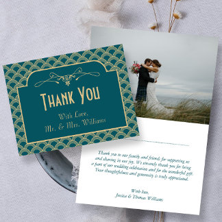 Vintage Deco Gatsby Wedding Collectie 1920 Bedankkaart