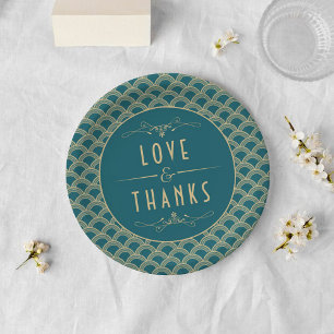 Vintage Deco Gatsby Wedding Collectie 1920 Papieren Bordje