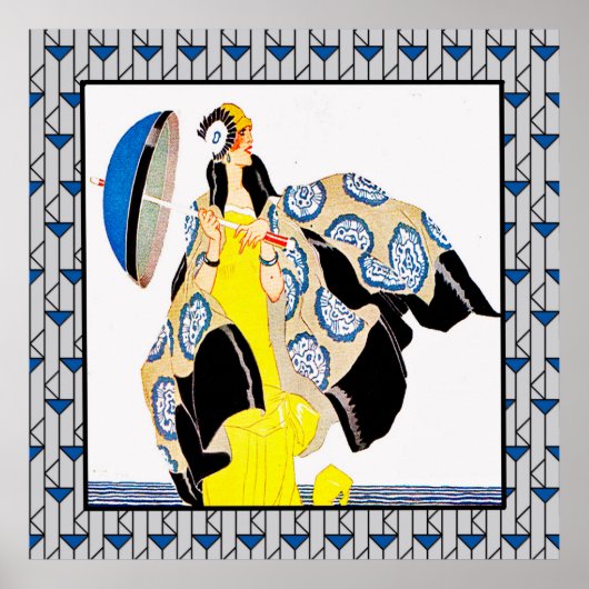 Vintage Deco Lady Poster (Voorkant)