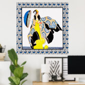 Vintage Deco Lady Poster (Thuiskantoor)