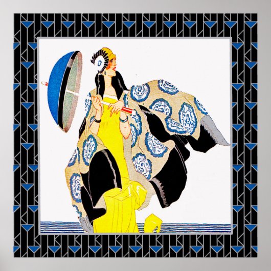 Vintage Deco Lady Poster (Voorkant)