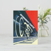 Vintage Deco Tracks Retraite Invitation (Debout devant)