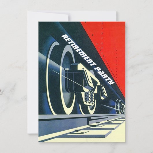 Vintage Deco Tracks Retraite Invitation (Devant)