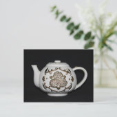 Vintage Decoratieve Theepot Briefkaart (Staand voorkant)