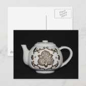 Vintage Decoratieve Theepot Briefkaart (Voorkant / Achterkant)