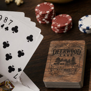Vintage Deerwood botenhuis Pokerkaarten