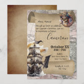 Vintage défiler Carte au trésor Pirates Party (Devant / Derrière)