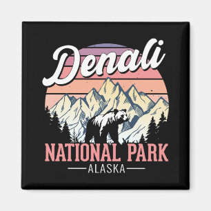 Vintage Denali National Park – Alaska Reis Magneet