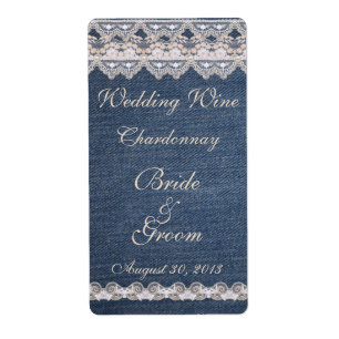 Vintage Denim et Mariage de dentelle Étiquette de 