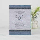 Vintage Denim Jeans Faire-part de mariage (Debout devant)