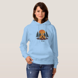 Vintage Dennenbomen & Bergen Kamperen Hoodie