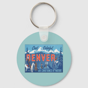 Vintage Denver Colorado Sleutelhanger