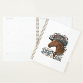 Vintage Derby Paard Bloemen Hoed Shirt Ontwerp_1 Planner (Display)