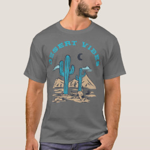 Vintage Desert Vibes Cactus Landschap Reizigers Bu T-shirt