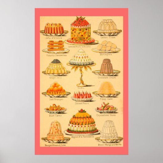 Vintage desserts poster (Voorkant)