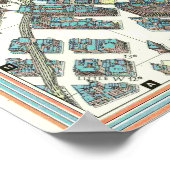 Vintage Detailed New York Map Poster 1989 (Coin)