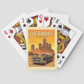 Vintage Detroit Michigan Pokerkaarten (Achterkant)