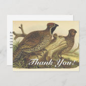 Vintage, Deux Oiseaux "Merci !" Carte postale (Devant / Derrière)