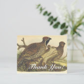 Vintage, Deux Oiseaux "Merci !" Carte postale (Debout devant)