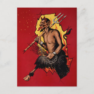 Vintage Devil Krampus Briefkaart