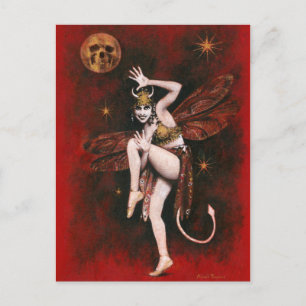 Vintage Devil Lady Briefkaart