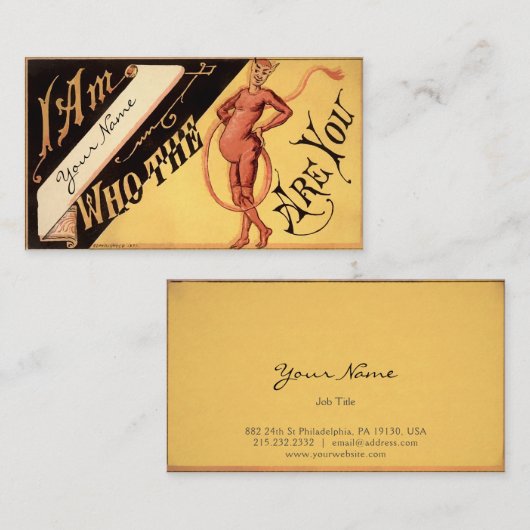 Vintage Devil Visitekaartje (Voorkant / Achterkant)