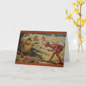 Vintage Devilish Halloween Wenskaart Kaart (Gele Bloem)