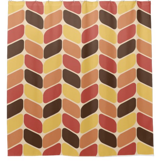 Vintage Diagonal Rectangles Autumn Douchegordijn (Voorkant)