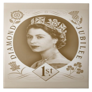 Vintage Diamond Jubilee Celebration Tiles Tegeltje