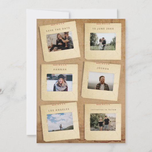 Vintage Dia's Foto Save The Date (Voorkant)