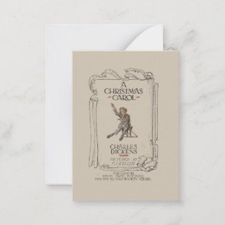 Vintage Dickens A Christmas Carol Flat Gift Card Notitiekaartje