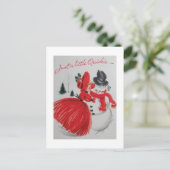 Vintage die een Snowman kust Briefkaart (Staand voorkant)