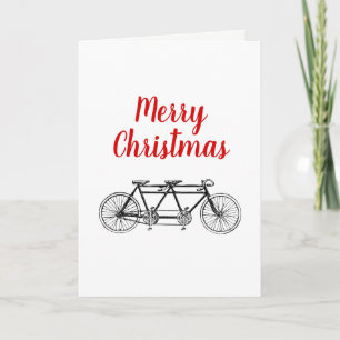 Vintage die Fiets voor Twee/Fiets Achter elkaar Feestdagen Kaart