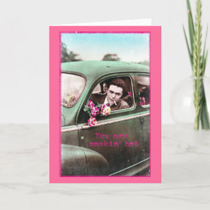 Vintage digitale Valentijn met hot-retroflector Feestdagen Kaart